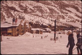 Chairlift Near Resort Condos. Aspen, Colorado, (1974). Courtesy of Wikimedia Commons.