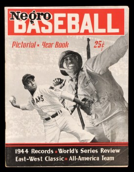 An example of the visual imagery Sarah Trembanis analysed. Negro Baseball Pictorial Yearbook, 1944.