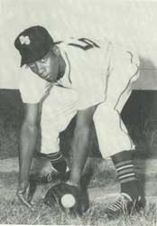 Percy Miller Jr., pictured here during his brief tenure with the Danville Leafs in 1951