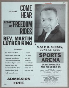 Flyer for Freedom Rides Rally, June 1961, Kenneth Hahn Collection, The Huntington Library, Art Collections, and Botanical Gardens, San Marino, CA