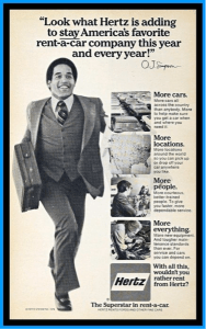 O.J. Simpson, Hertz Advertisement (Pinterest).