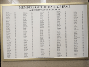 Members of the Hall of Fame (photo taken April 6, 2016) 